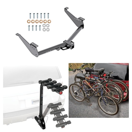 Trailer Hitch w/ 4 Bike Rack For 17-24 Nissan Titan except XD Approved for Recreational & Offroad Use Carrier for Adult Woman or Child Bicycles Foldable