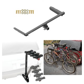 Trailer Hitch w 4 Bike Rack For 18 24 Honda Odyssey All Styles Approved for Recreational Offroad Use Carrier for Adult Woman or Child Bicycles Foldable 76170 63124 TrailerJacks