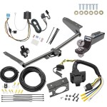 Trailer Hitch Tow Package w/ 7-Way RV Wiring For 18-23 Honda Odyssey With Fuse Provisions w/ 2" Drop Mount 2" Ball Class 3 2" Receiver 