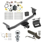 Ultimate Tow Package For 17-19 Nissan Rogue Sport Trailer Hitch w/ Wiring 2" Drop Mount Dual 2" and 1-7/8" Ball Lock Bracket Cover 2" Receiver 