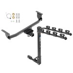 Trailer Tow Hitch w/ 4 Bike Rack For 17-23 Nissan Rogue Sport Qashqai tilt away adult or child arms fold down carrier