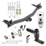 For 2018-2023 Buick Enclave Trailer Hitch Tow PKG w/ 4-Flat Wiring Harness + Adjustable Drop Rise Ball Mount + Pin/Clip + 2" Ball By Draw-Tite