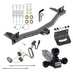 For 2018-2023 Buick Enclave Trailer Hitch Tow PKG w/ 4-Flat Wiring Harness + Triple Ball Ball Mount 1-7/8" & 2" & 2-5/16" Trailer Balls + Pin/Clip + Wiring Bracket By Draw-Tite