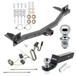 For 2018-2023 Chevrolet Traverse Trailer Hitch Tow PKG w/ 4-Flat Wiring + Starter Kit Ball Mount w/ 2" Drop & 2" Ball + 1-7/8" Ball By Draw-Tite