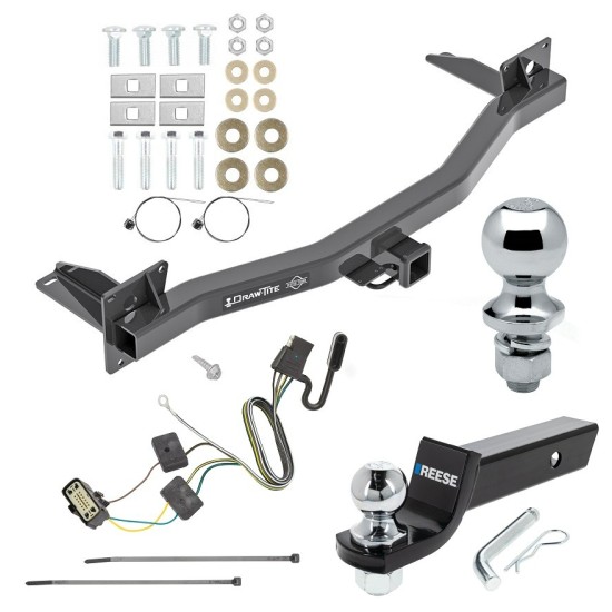 For 2018-2023 Buick Enclave Trailer Hitch Tow PKG w/ 4-Flat Wiring + Starter Kit Ball Mount w/ 2" Drop & 2" Ball + 1-7/8" Ball By Draw-Tite