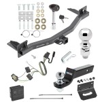 For 2018-2023 Buick Enclave Trailer Hitch Tow PKG w/ 4-Flat Wiring + Starter Kit Ball Mount w/ 2" Drop & 2" Ball + 2-5/16" Ball + Wiring Bracket + Hitch Lock + Hitch Cover By Draw-Tite