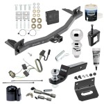 For 2018-2023 Buick Enclave Trailer Hitch Tow PKG w/ 4-Flat Wiring + Starter Kit Ball Mount w/ 2" Drop & 2" Ball + 2-5/16" Ball + Wiring Bracket + Dual Hitch & Coupler Locks + Hitch Cover + Wiring Tester + Ball Lube +Electric Grease