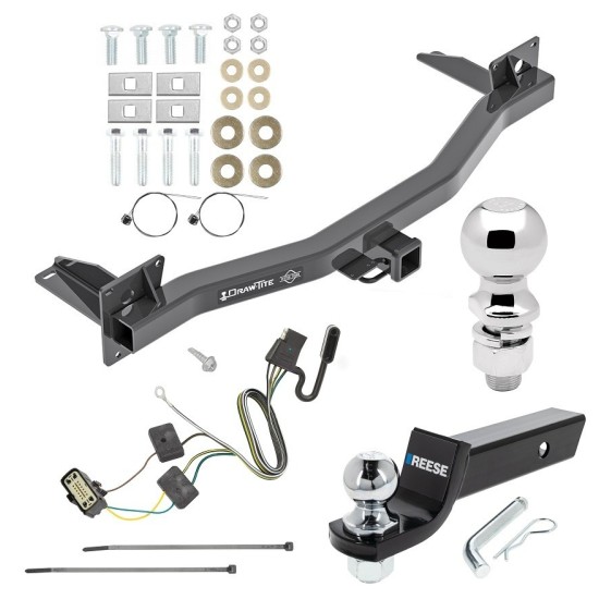 For 2018-2023 Chevrolet Traverse Trailer Hitch Tow PKG w/ 4-Flat Wiring + Starter Kit Ball Mount w/ 2" Drop & 2" Ball + 2-5/16" Ball By Draw-Tite