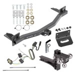 For 2018-2023 Chevrolet Traverse Trailer Hitch Tow PKG w/ 4-Flat Wiring Harness + Adjustable Drop Rise Triple Ball Ball Mount 1-7/8" & 2" & 2-5/16" Trailer Balls + Pin/Clip + Wiring Bracket By Draw-Tite