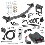 For 2018-2023 Buick Enclave Trailer Hitch Tow PKG w/ 6K Round Bar Weight Distribution Hitch w/ 2-5/16" Ball + 2" Ball + Pin/Clip + Tekonsha BRAKE-EVN Brake Control + Generic BC Wiring Adapter + 7-Way RV Wiring By Draw-Tite