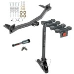 For 2018-2023 Chevrolet Traverse Trailer Hitch Tow PKG w/ 4 Bike Carrier Rack + Hitch Lock By Draw-Tite