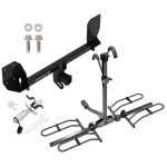 Trailer Tow Hitch For 16-24 Volvo XC90 18-24 XC60 Platform Style 2 Bike Rack w/ Anti Rattle Hitch Lock 