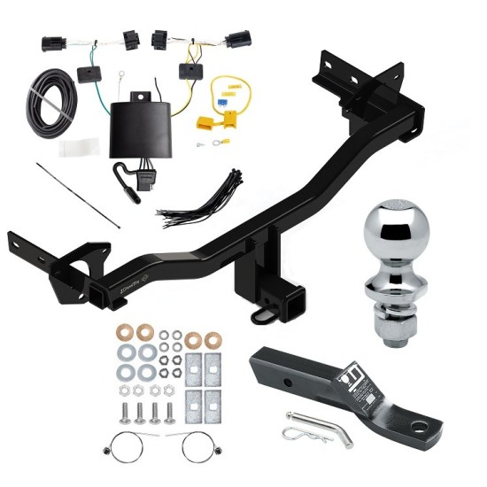 Trailer Tow Hitch For 18-24 Alfa Romeo Stelvio Except Quadrifoglio Complete Package w/ Wiring and 1-7/8" Ball