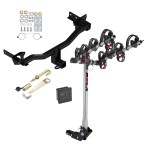 Trailer Tow Hitch For 18-24 Alfa Romeo Stelvio Except Quadrifoglio 4 Bike Rack w/ Hitch Lock and Cover