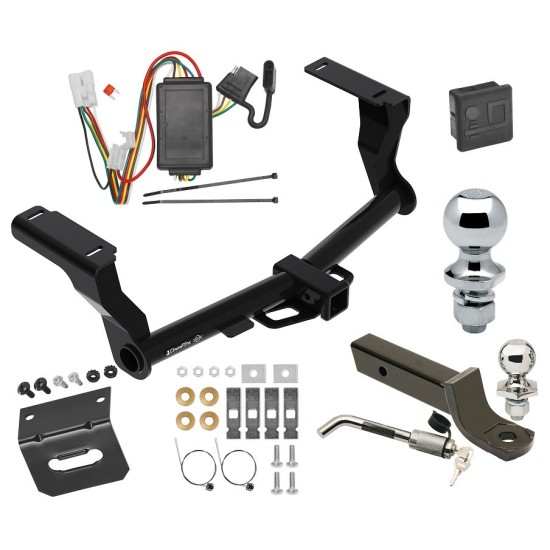 Ultimate Tow Package For 16-24 Subaru Crosstrek Except Hybrid Trailer Hitch w/ Wiring 2" Drop Mount Dual 2" and 1-7/8" Ball Lock Bracket Cover 2" Receiver