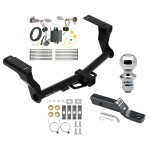 Trailer Tow Hitch For 18-24 Subaru Impreza Except WRX STi & w/Quad Exhaust Outlets Complete Package w/ Wiring and 1-7/8" Ball