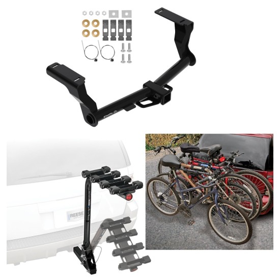 Trailer Hitch w/ 4 Bike Rack For 16-24 Subaru Crosstrek 18-22 Impreza Approved for Recreational & Offroad Use Carrier for Adult Woman or Child Bicycles Foldable