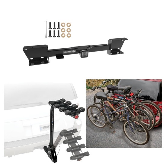 Trailer Hitch w/ 4 Bike Rack For 19-24 Subaru Ascent Approved for Recreational & Offroad Use Carrier for Adult Woman or Child Bicycles Foldable