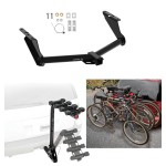 Trailer Hitch w/ 4 Bike Rack For 20-24 Jeep Gladiator Excluding Rubicon Approved for Recreational & Offroad Use Carrier for Adult Woman or Child Bicycles Foldable