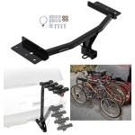 Trailer Hitch w/ 4 Bike Rack For 20-23 Ford Explorer Lincoln Aviator Approved for Recreational & Offroad Use Carrier for Adult Woman or Child Bicycles Foldable