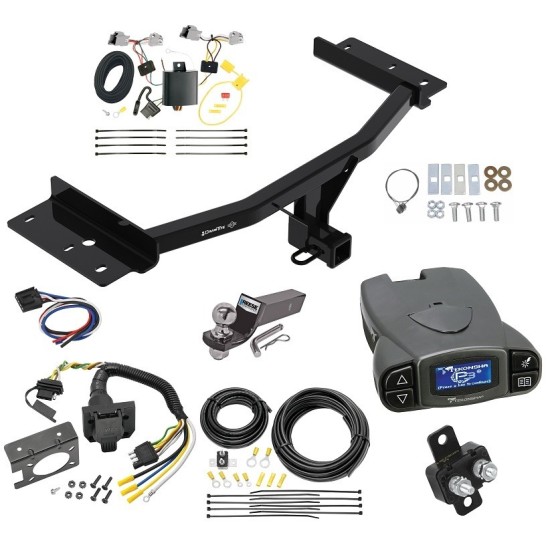 Trailer Hitch Tow Package Prodigy P3 Brake Control For 20-23 Ford Explorer w/ 7-Way RV Wiring 2" Drop Mount 2" Ball Class 4 2" Receiver Draw-Tite Tekonsha