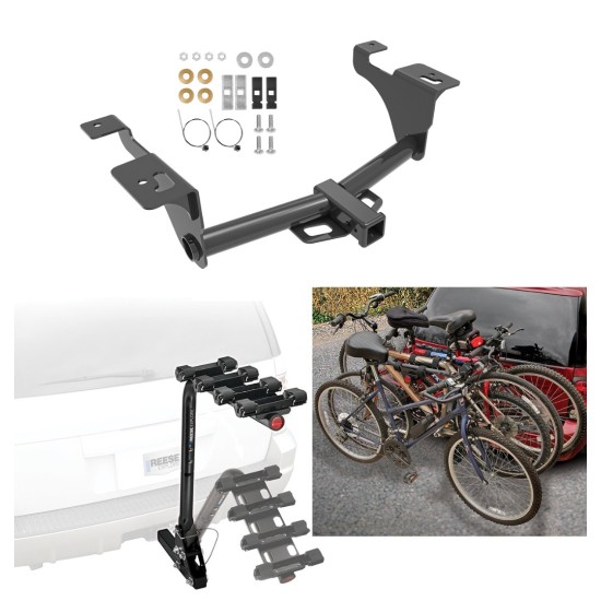 Trailer Hitch w/ 4 Bike Rack For 20-22 Subaru Legacy Sedan 20-24 Outback Wagon Approved for Recreational & Offroad Use Carrier for Adult Woman or Child Bicycles Foldable