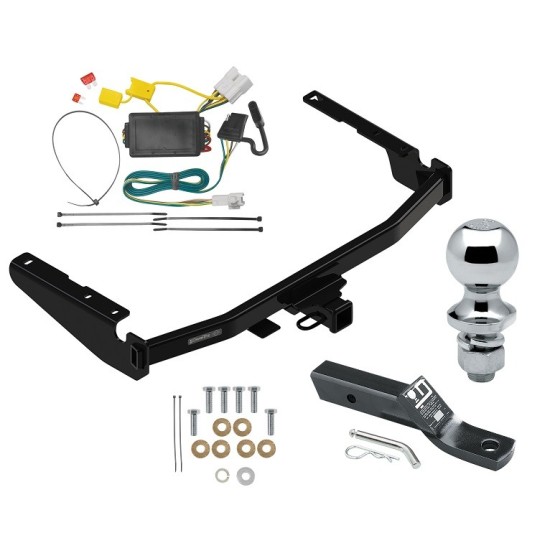 Trailer Tow Hitch For 14-19 Toyota Highlander Complete Package w/ Wiring and 1-7/8" Ball