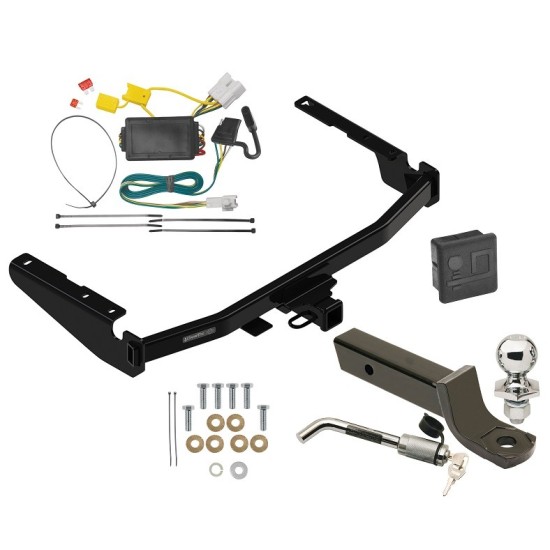 Trailer Tow Hitch For 14-19 Toyota Highlander Deluxe Package Wiring 2" Ball Mount and Lock