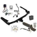 Trailer Tow Hitch For 20-24 Toyota Highlander Except with Twin-Tip Exhaust Deluxe Package Wiring 2" Ball Mount and Lock