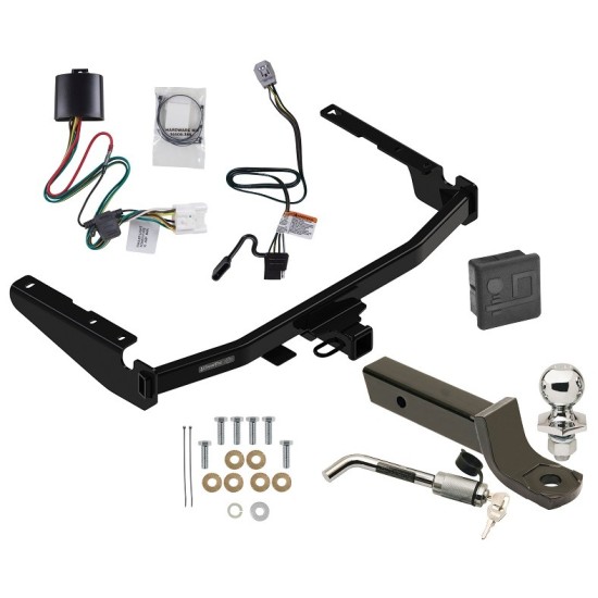 Trailer Tow Hitch For 20-24 Toyota Highlander Except with Twin-Tip Exhaust Deluxe Package Wiring 2" Ball Mount and Lock