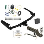 Trailer Tow Hitch For 18-22 Lexus Rx350L Except with Twin-Tip Exhaust Deluxe Package Wiring 2" Ball Mount and Lock