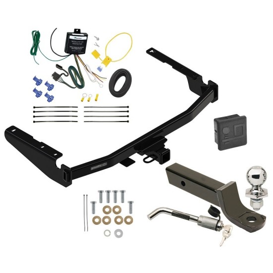 Trailer Tow Hitch For 18-22 Lexus Rx350L Except with Twin-Tip Exhaust Deluxe Package Wiring 2" Ball Mount and Lock