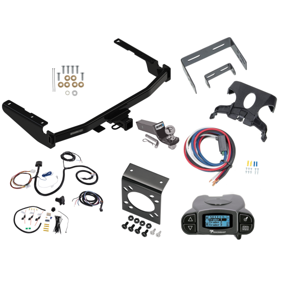 Trailer Hitch Tow Package Prodigy P3 Brake Control For 20-24 Toyota Highlander w/ 7-Way RV Wiring 2" Drop Mount 2" Ball Class 4 2" Receiver Draw-Tite Tekonsha