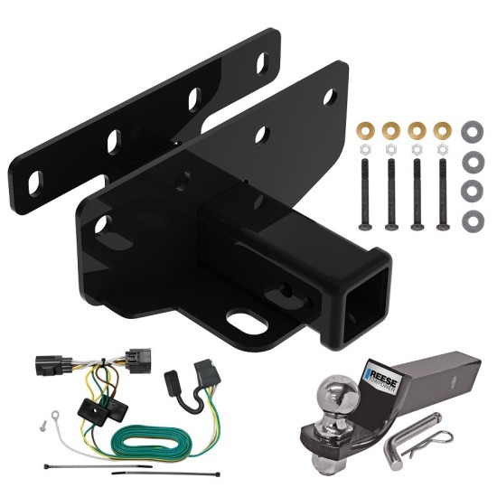 Tow Package For 07-17 Jeep Wrangler 2018 JK Except w/Right Hand Drive Trailer Hitch w/ Wiring 2" Drop Mount 2" Ball 2" Receiver 