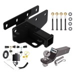 Tow Package For 18-24 Jeep Wrangler JL (New Body Style) Trailer Hitch w/ Wiring 2" Drop Mount 2" Ball 2" Receiver 