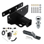 Trailer Tow Hitch For 18-24 Jeep Wrangler JL (New Body Style) 2" Receiver Complete Package w/ Wiring and 1-7/8" Ball