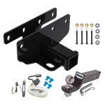 Tow Package For 07-17 Jeep Wrangler 2018 JK Right Hand Drive Trailer Hitch w/ Wiring 2" Drop Mount 2" Ball 2" Receiver 