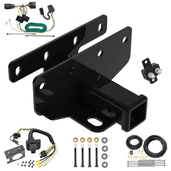 Trailer Hitch w/ 7-Way RV Wiring For 07-17 Jeep Wrangler 2018 Wrangler JK Except w/Right Hand Drive Class 3 2" Receiver 