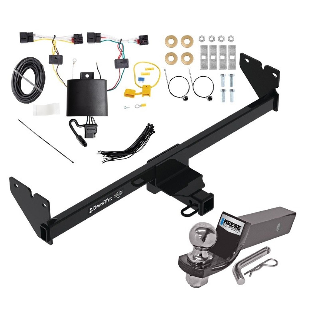 Trailer Tow Hitch For 20-24 Volkswagen Atlas Cross Sport Complete Package w/ Wiring and 2" Ball