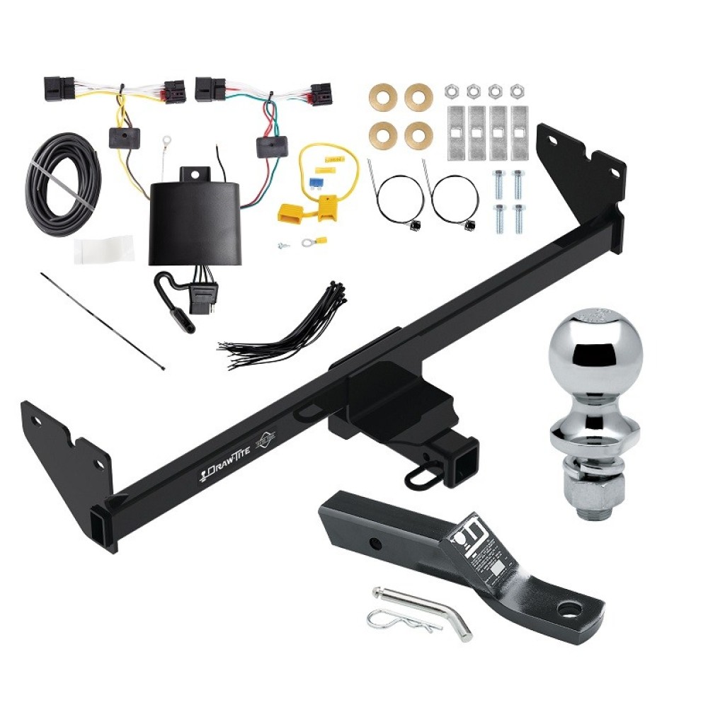 Trailer Tow Hitch For 20-24 Volkswagen Atlas Cross Sport Class 3 2" Receiver Complete Package w/ Wiring and 1-7/8" Ball