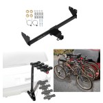 Trailer Hitch w/ 4 Bike Rack For 20-24 Volkswagen Atlas Cross Sport Approved for Recreational & Offroad Use Carrier for Adult Woman or Child Bicycles Foldable