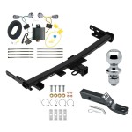 Trailer Tow Hitch For 14-18 Jeep Cherokee Trailhawk Complete Package w/ Wiring and 1-7/8" Ball