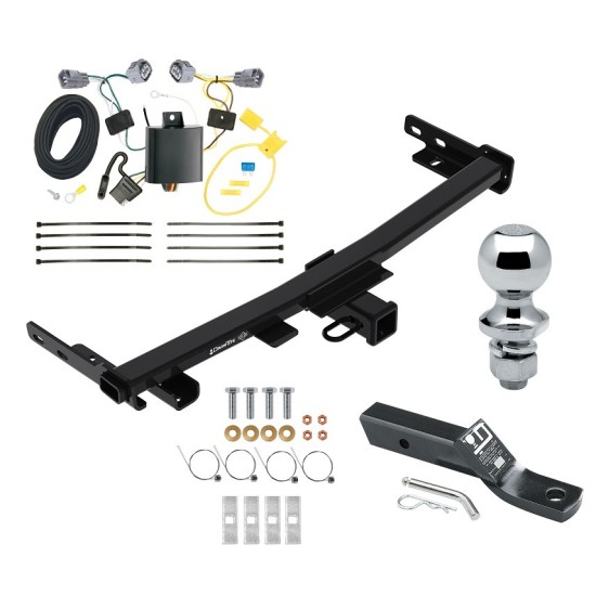 Trailer Tow Hitch For 14-18 Jeep Cherokee Trailhawk Complete Package w/ Wiring and 1-7/8" Ball