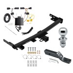 Trailer Tow Hitch For 19-23 Jeep Cherokee Trailhawk Complete Package w/ Wiring and 1-7/8" Ball