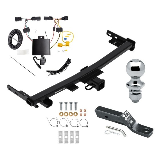 Trailer Tow Hitch For 19-23 Jeep Cherokee Trailhawk Complete Package w/ Wiring and 1-7/8" Ball