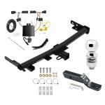 Trailer Tow Hitch For 19-23 Jeep Cherokee Trailhawk Complete Package w/ Wiring and 2" Ball