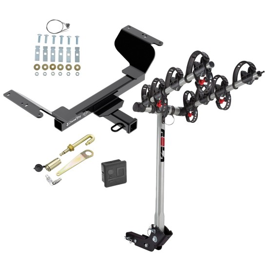 Trailer Tow Hitch For 18-24 Chevy Equinox GMC Terrain Except Diesel 4 Bike Rack w/ Hitch Lock and Cover