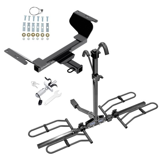 Trailer Tow Hitch For 18-24 Chevy Equinox GMC Terrain Except Diesel Platform Style 2 Bike Rack w/ Anti Rattle Hitch Lock