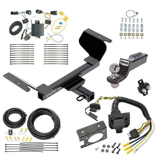 Trailer Hitch Tow Package w/ 7-Way RV Wiring For 18-22 Chevrolet Equinox w/ 2" Drop Mount 2" Ball Class 3 2" Receiver 