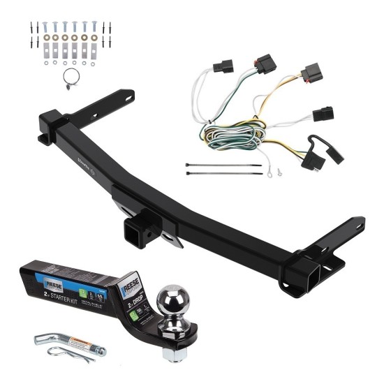 Tow Package For 11-13 Jeep Grand Cherokee Exc. SRT-8 Trailer Hitch w/ Wiring 2" Drop Mount 2" Ball 2" Receiver